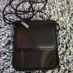 Brookstone Black Leather Crossbody Bag
